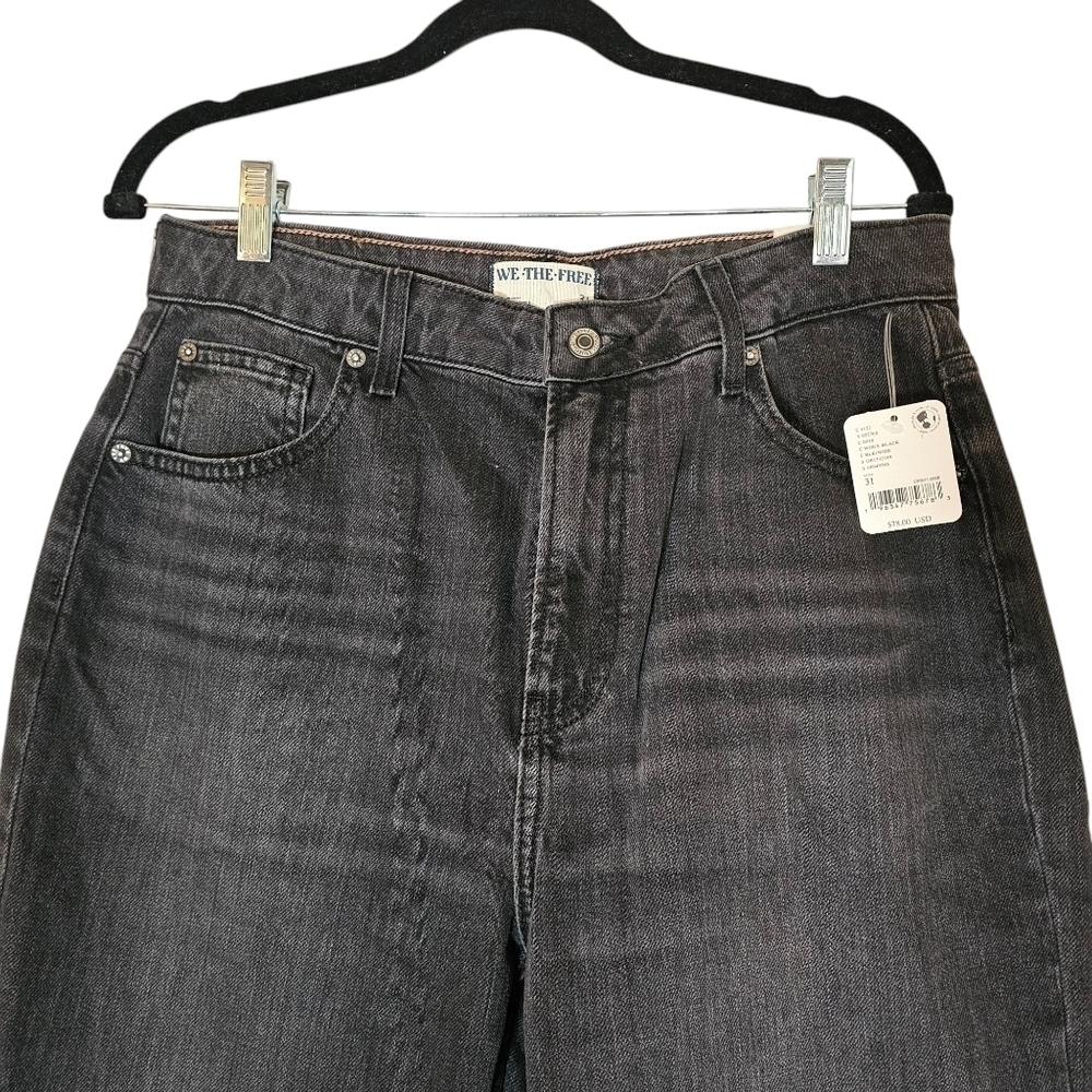 FREE PEOPLE Pacifica Straight Leg Jeans in Worn Black•Size 31•NWT - Picture 12 of 15